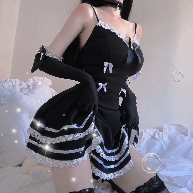 Lolita Uniform Sexy Outfits Plus Halloween Costumes for Women Adult Maid Dress Cosplay Lingerie Late Night French Maid Costume women lingerie women lingerie set women cosplay costume