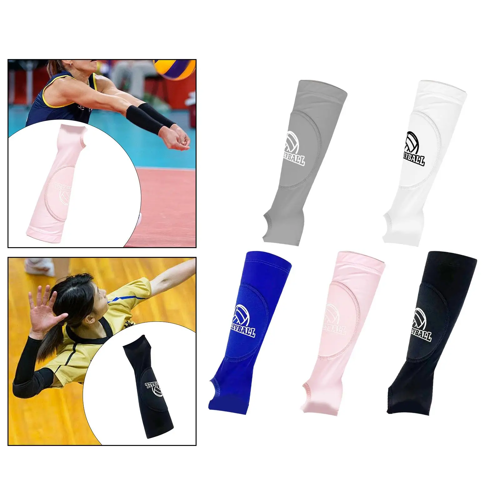 2Pcs Volleyball Arm Sleeve Gloves Passing Forearm Sleeves Basketball Wrist Support for Running Work Gaming Outdoor Volleyball