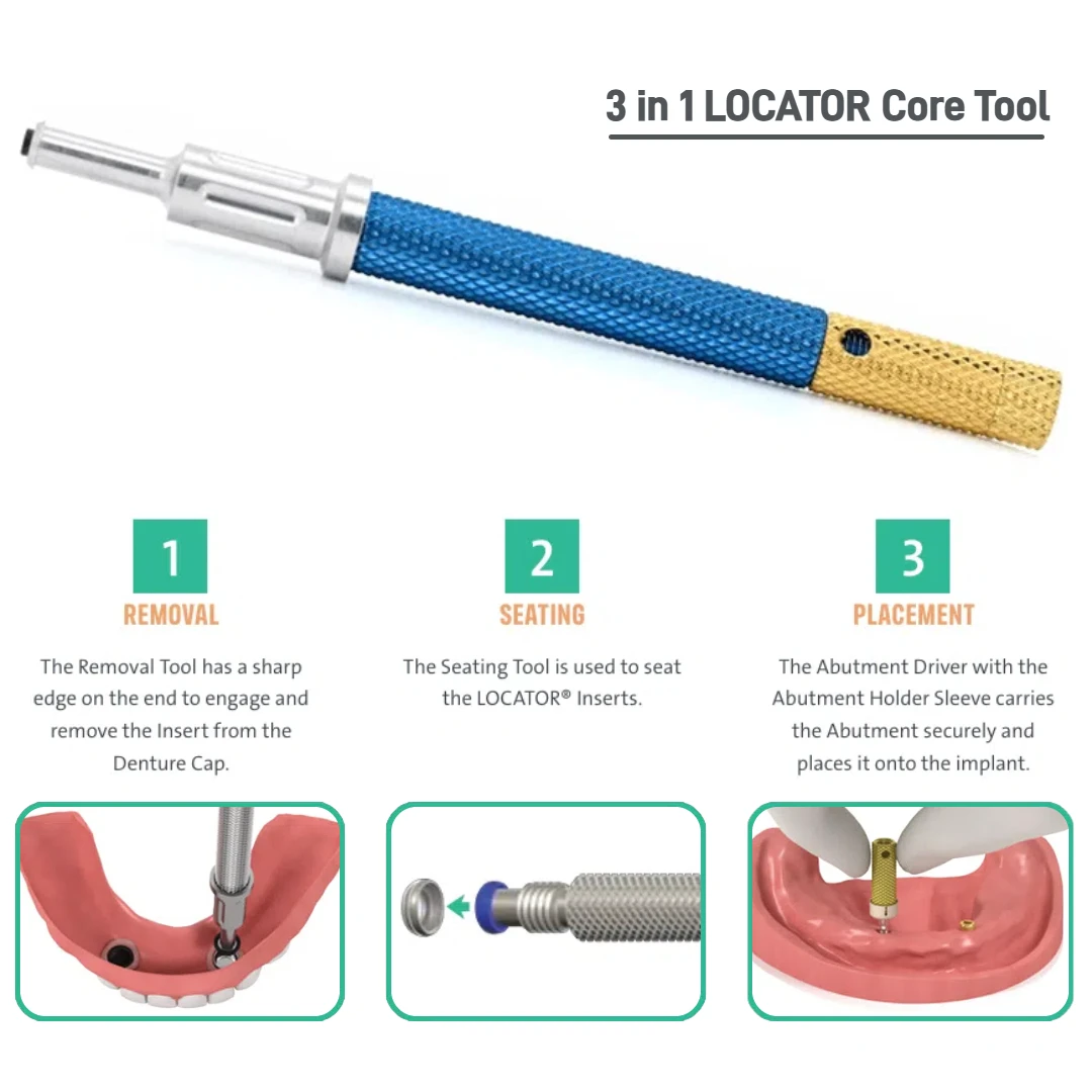 How do I replace a LOCATOR insert for removable overdentures