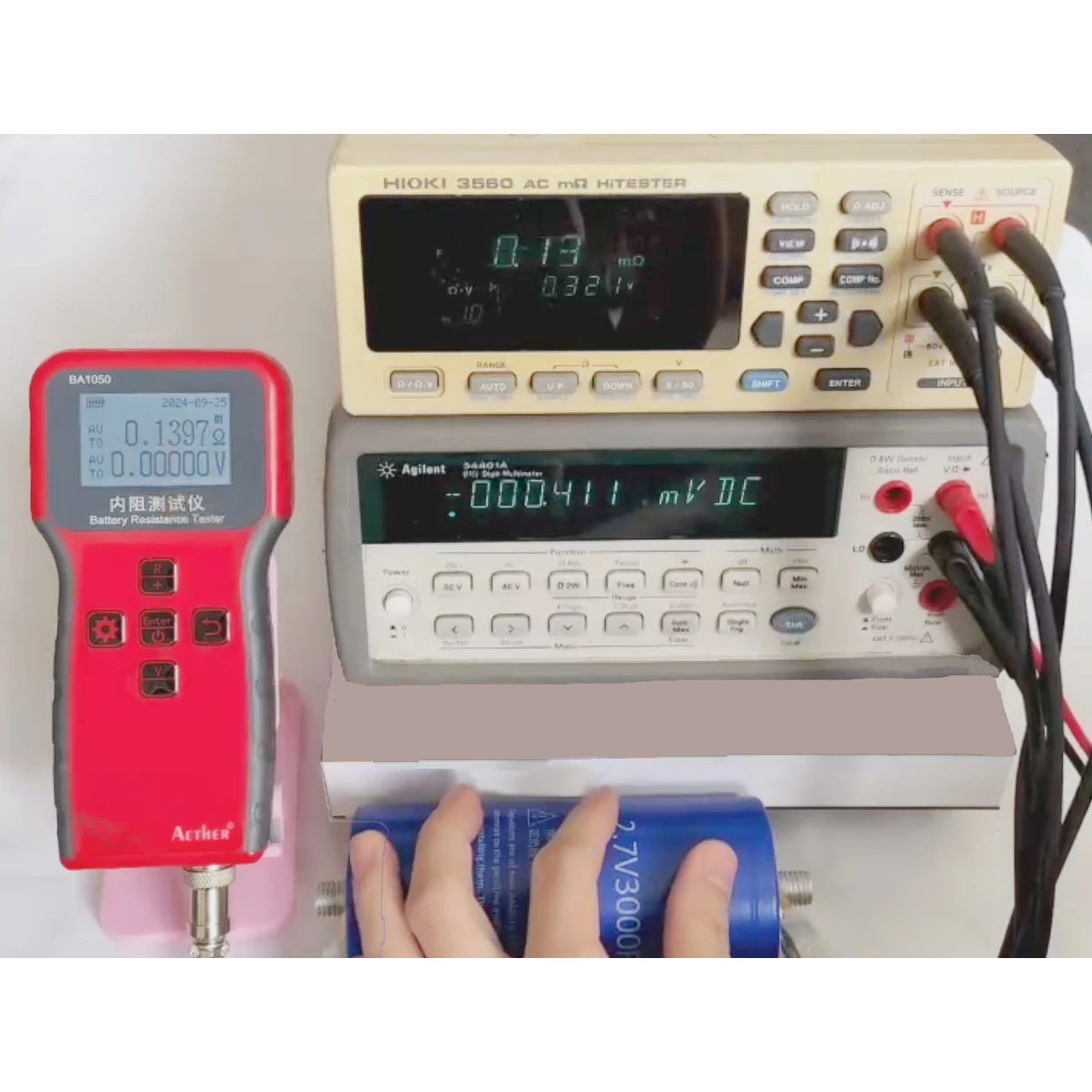 Battery Internal Resistance Tester resistance tester 0.2 BA1050 Vector High precision 100V Battery Internal OHM Meter Lithium Iron Phosphate18650