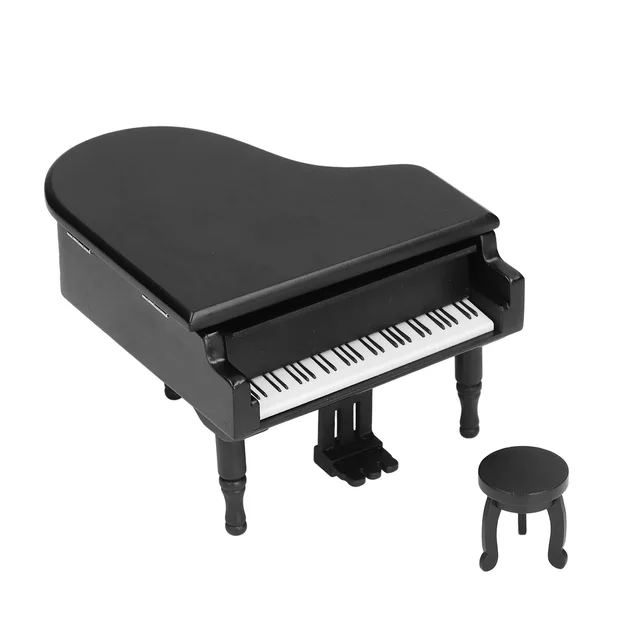 Zongora Alakú Zeneszámú Fa Szimulációs Zenei Doboz Dísz Karácsony Születésnapja Valentin -Napi Ajándékblack - Image 2