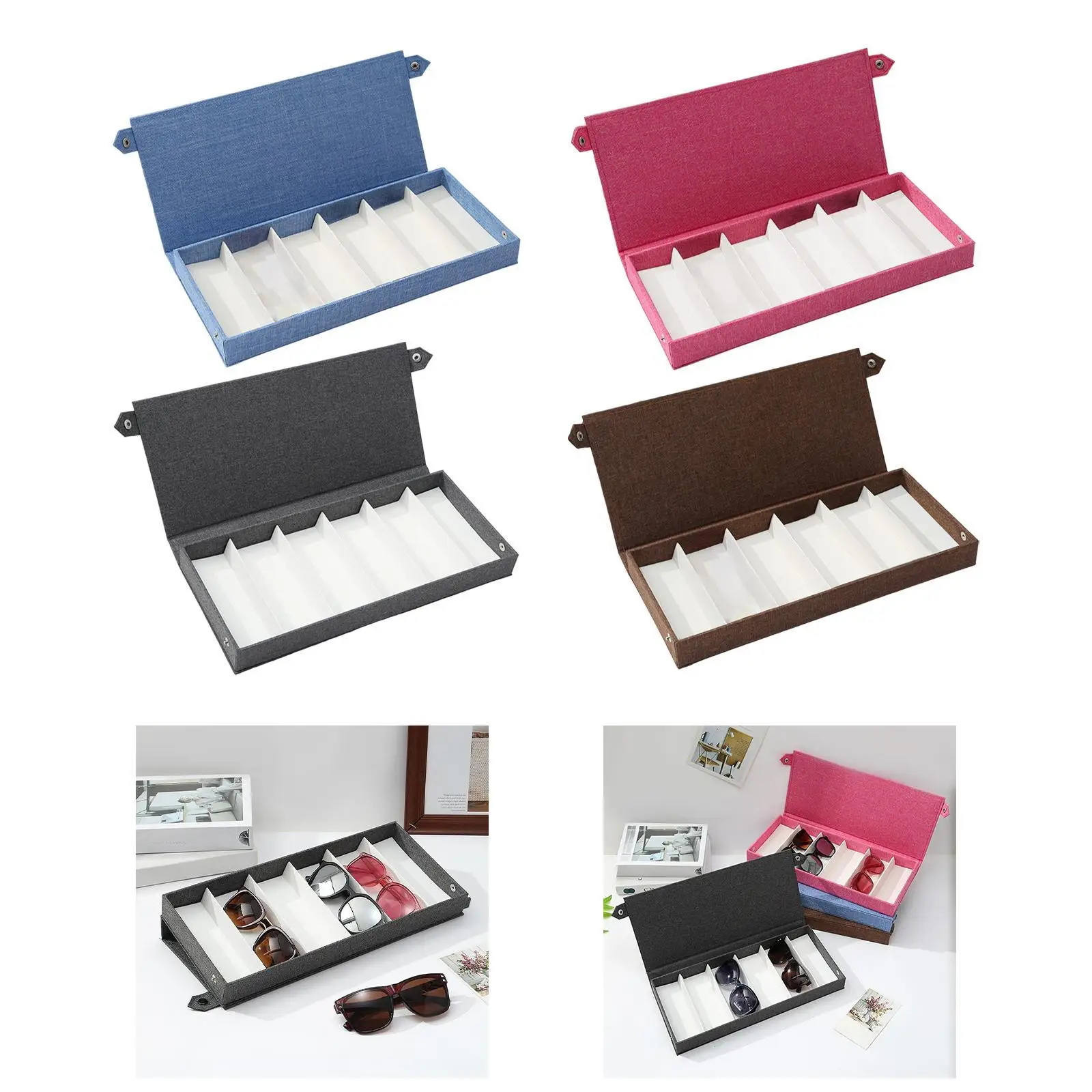 Glasses Display Box Eyeglasses Organizer Portable Glasses Storage Box Showcase