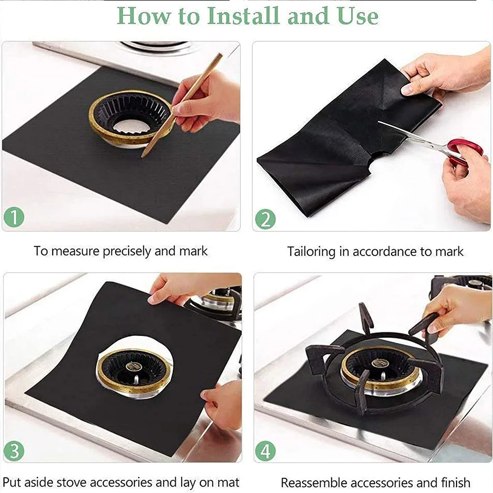 Gas Stove Mat Heat Resistant Gas Stove Top Cover Set Non-stick Silicone  Protector with 5 Holes 3 Gap Strips Dishwasher Safe - AliExpress