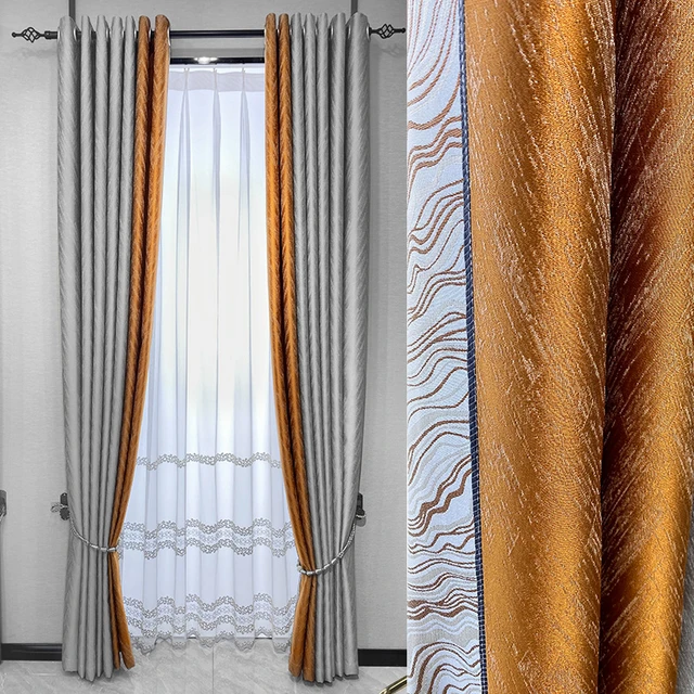 Cortina opaca de empalme sin costuras para sala de estar, cortina de lujo para  dormitorio, alta precisión, se puede personalizar - AliExpress
