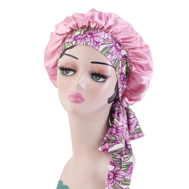 New Women Satin bonnet With Elastic Tie Band Night Sleep Cap Hair Care bandana Nightcap Unisex Cap Bonnet De Nuit Shower Turban gaetano fabri – nuit tsigane gaetano fabri remixes 1 cd