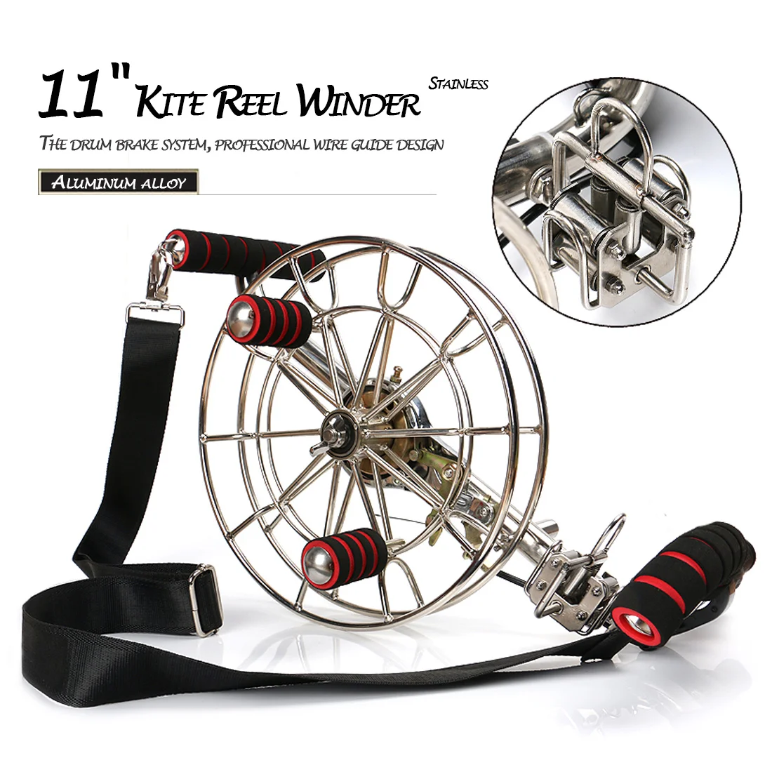 PROFESSIONAL 11" Strong Stainless Kite Line Winder Reel Brakes Control Adult Men 