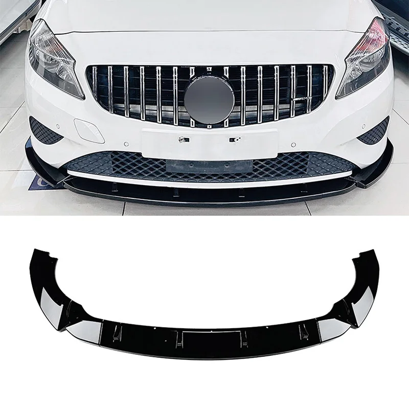 

Car Front Bumper Lip Spoiler Diffuser Splitters Body Kit Aprons Cover Guard Trim For Mercedes-Benz A-Class W176 2013 2014 2015