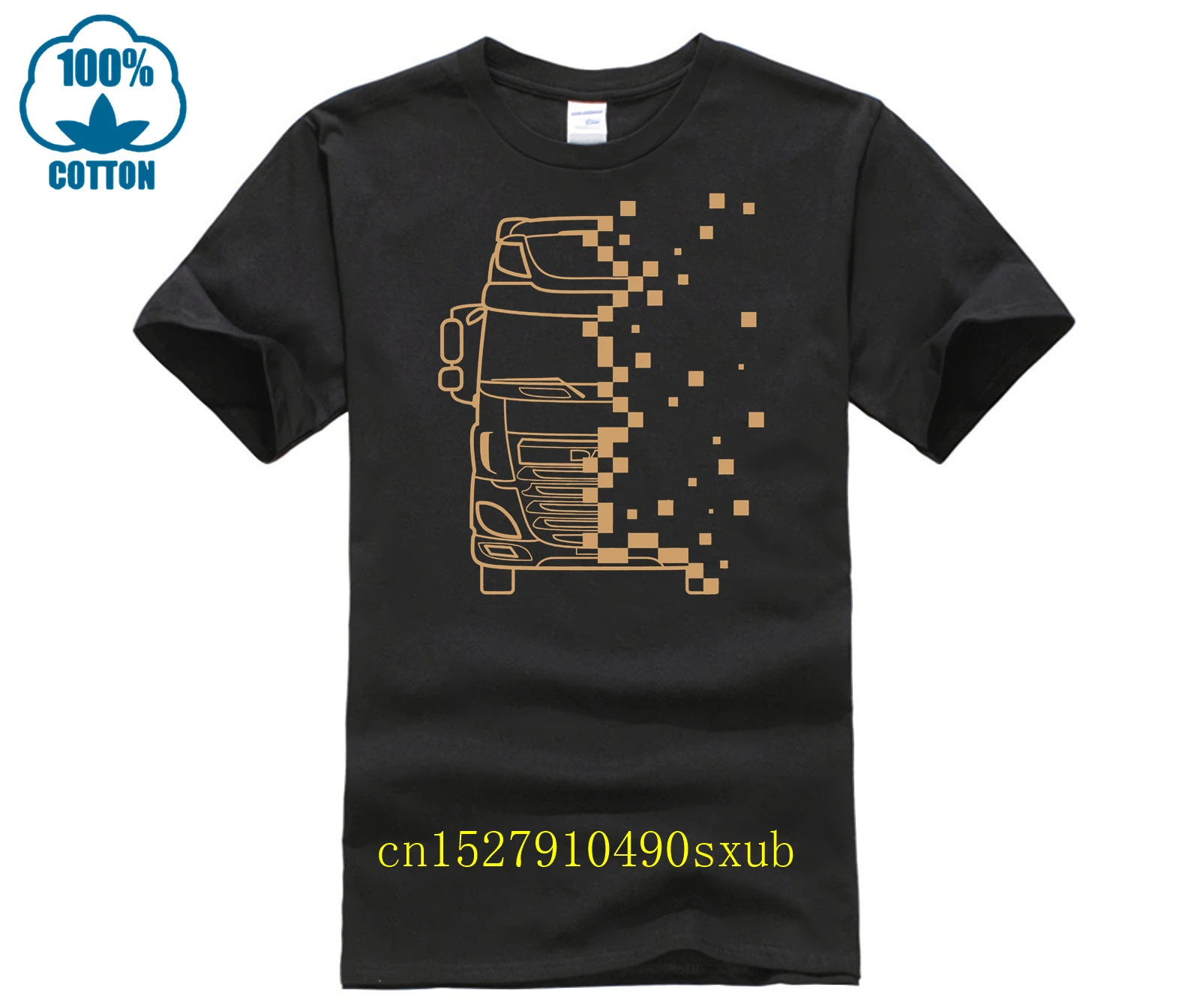 Vendita Calda 2024 New Fashion Brand Girocollo Pixelated Daf Truck Truck Driver T Shirt Trucker Magliette Economiche Online