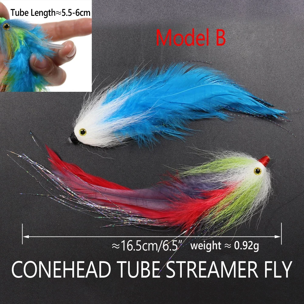 Tigofly 24 Pcs/lot Beautiful Blue&black Feather Cone Head Tube Fly Streamer  Fly Salmon Trout Steelhead Fly Fishing Flies Lures - Fishing Lures -  AliExpress