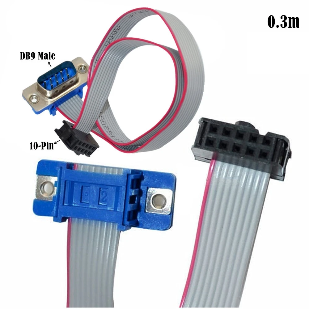 9 pin serial port connector with ribbon cable DB9 male with 10 pin header