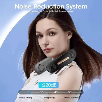 Enhance Your Cooling Comfort with a Stylish and Powerful Bladeless Portable Turbo Neck Fan - Durable 6000mAh Rechargeable USB Fa 4