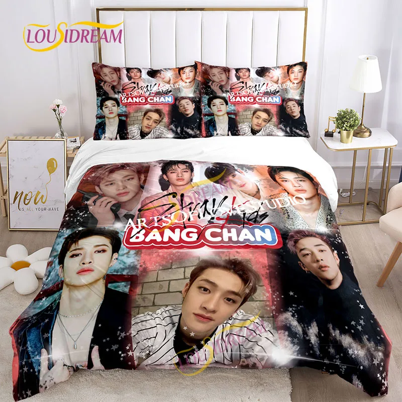 

Singer Element Stray Kids Korean Style K-POP Pillow Case Quilt Cover Bedding Set Single Size Bed Sheet ke Custom Bed Sheet