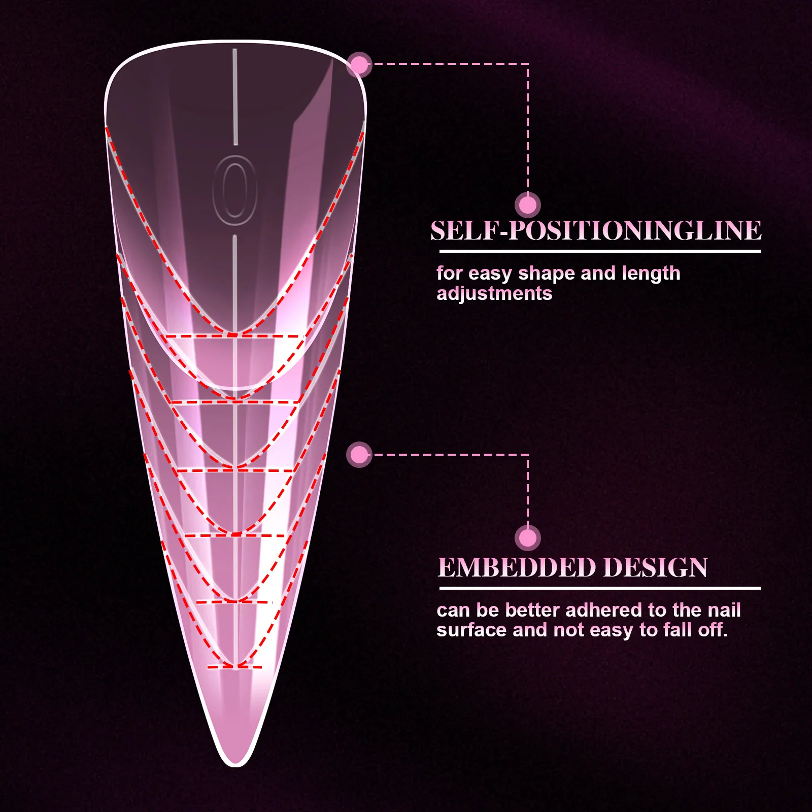 타원형 재사용 가능 투명 핑크 젤 아크릴 네일 팁 연장 빌더 몰드 도구 도매 150개 프렌치 네일 듀얼 폼