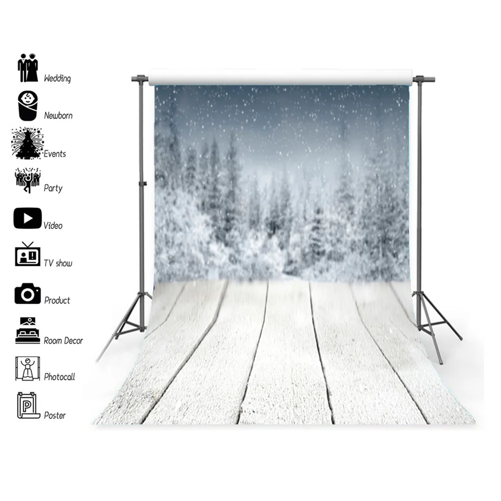 

SHENGYONGBAO Christmas Tree Photography Backdrop Snow Gift Party Decor Kids Banner Background Holiday Photo Studio Prop DNS-11