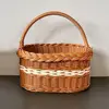 Willow Rattan Flower Basket Small Storage with Handle Sturdy Flower Arrangement Basket Fruit Handmade Rattan Basket Picnic 4