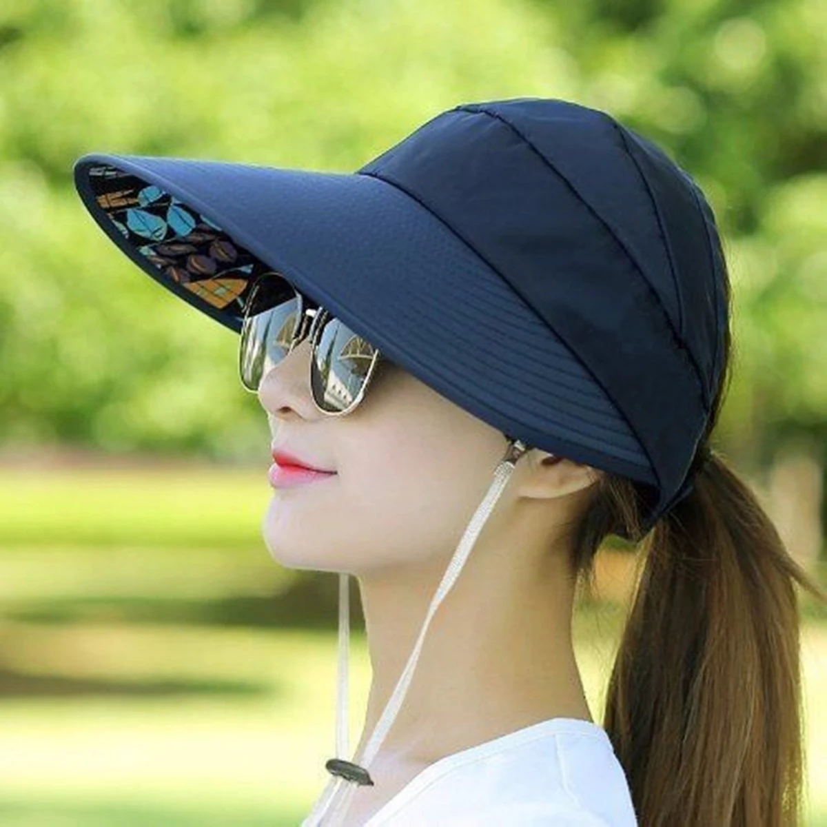 Women's Foldable Wide Brim Sun Hat with UV Protection