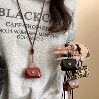 Nouveau petit sac en cuir pour femmes, pendentif Long collier Style coréen, accessoires de mode, Vintage polyvalent, longue chaîne à lanière 1