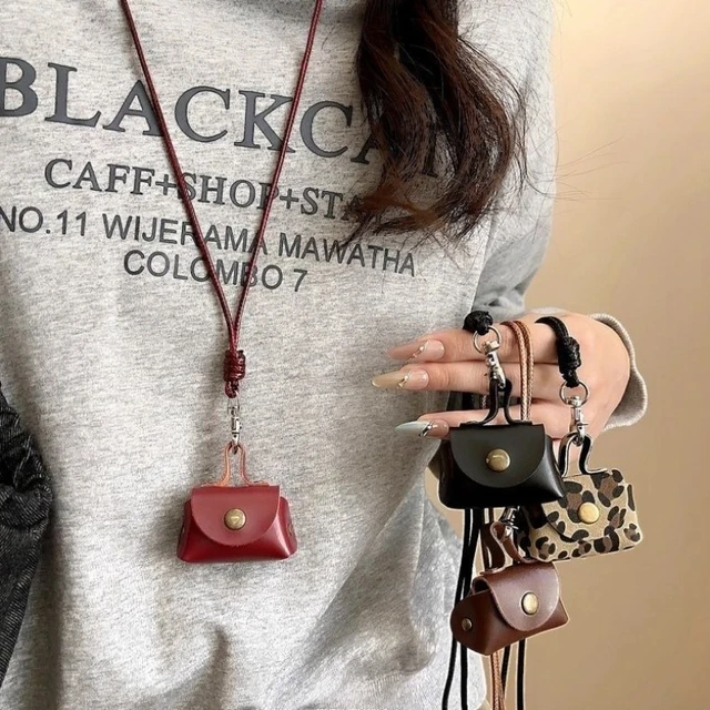 Nouveau petit sac en cuir pour femmes, pendentif Long collier Style coréen, accessoires de mode, Vintage polyvalent, longue chaîne à lanière 1