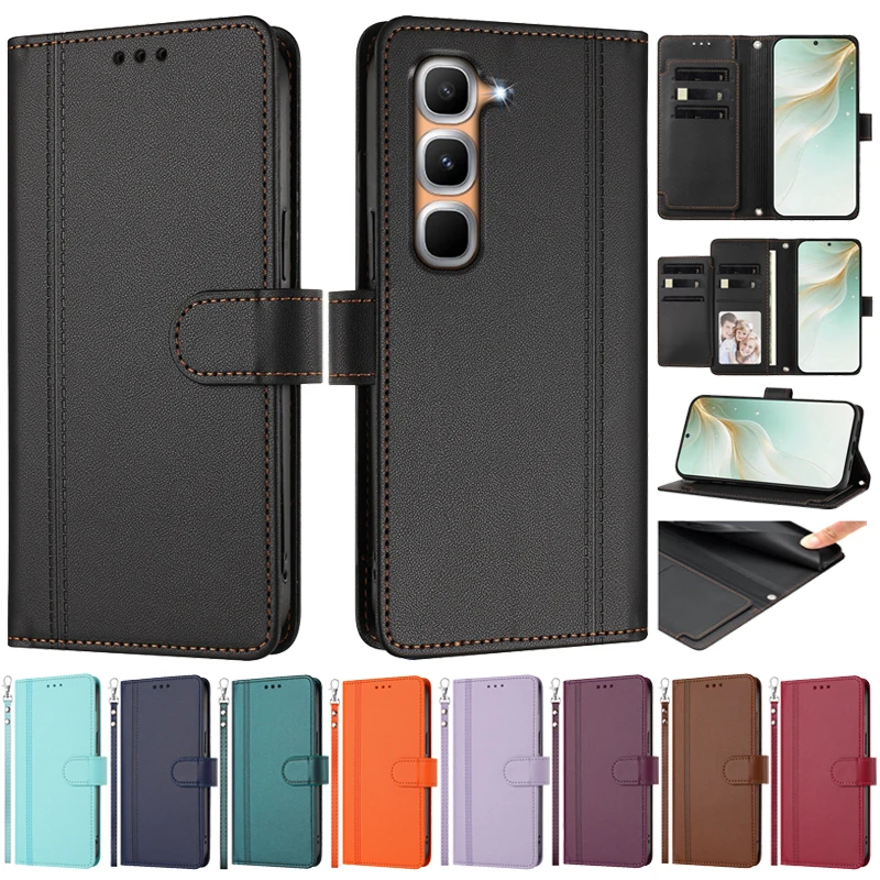 Luxury Leather Flip Case: Multi 9-Card Wallet Holder Cover