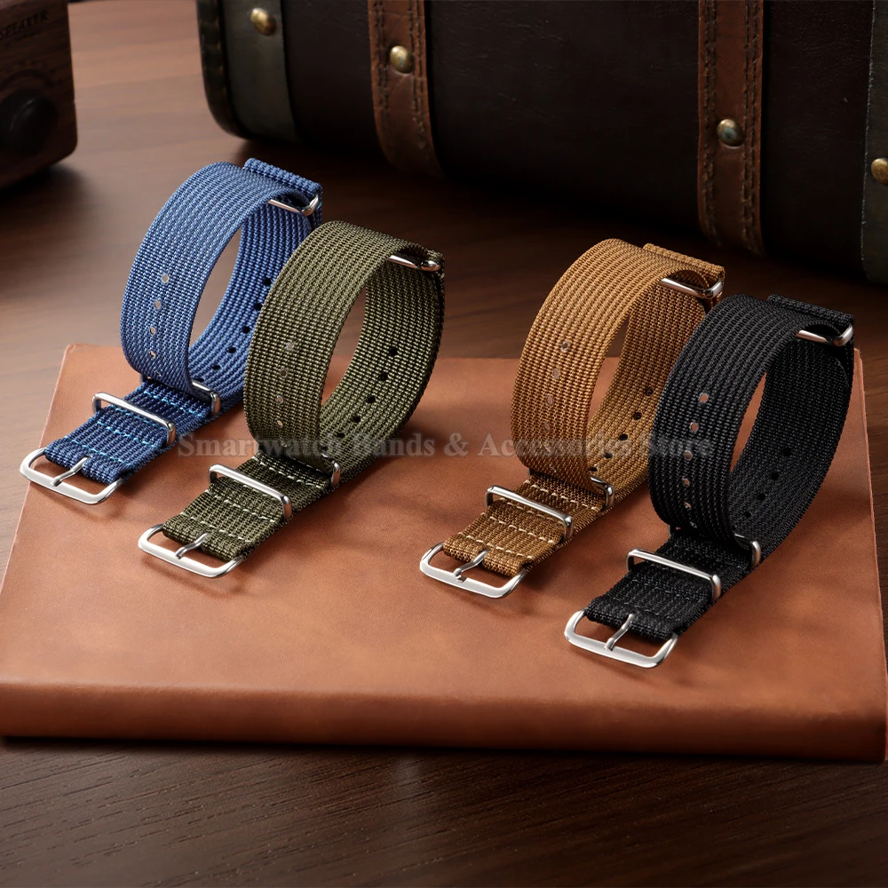 Ribbed Nylon Military Sport Watch Strap - Universal Wrist Band