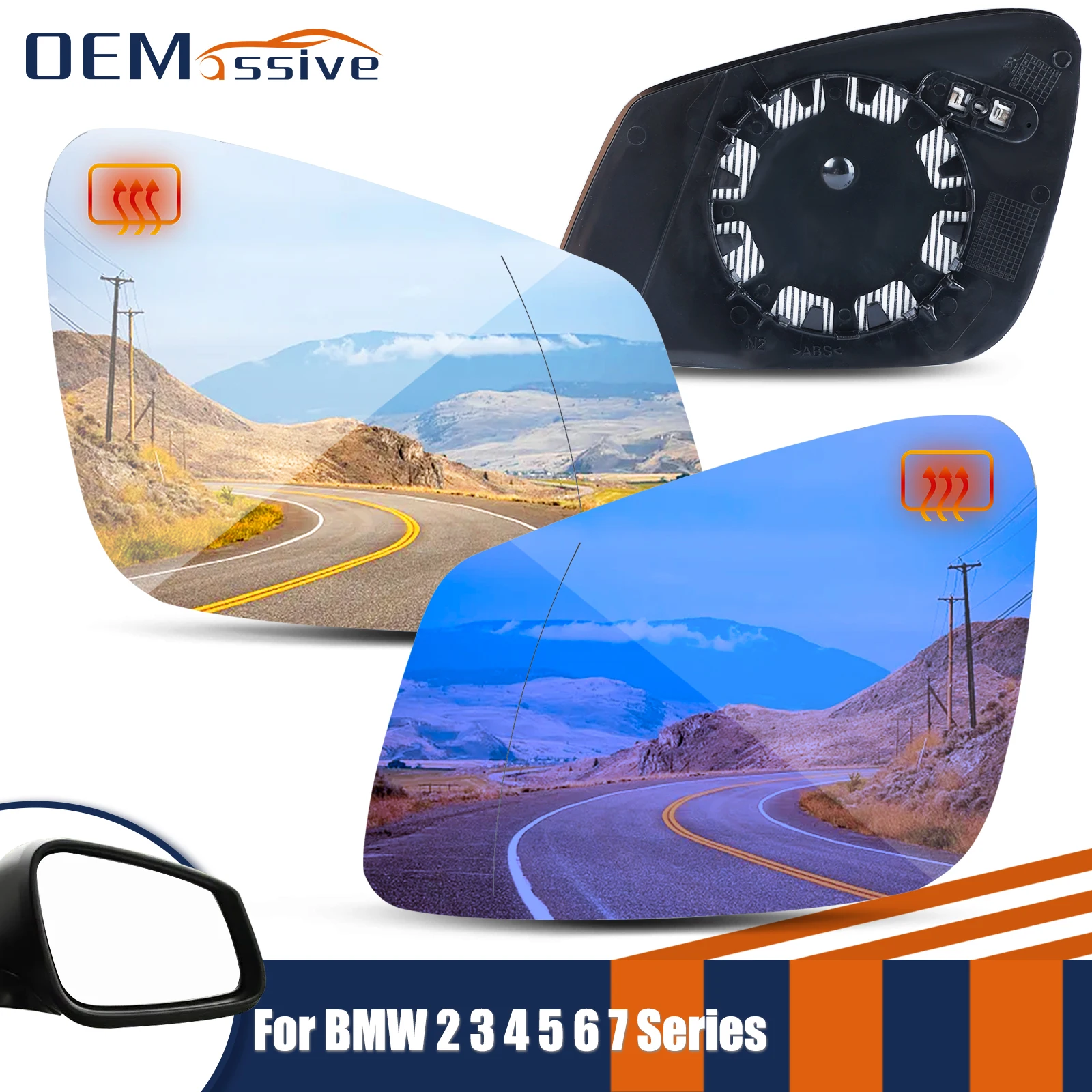 

Для BMW F01, F02, F04, F07, F10, F11, F13, I3, F20, F30, F46 2010-2016, левое, правое, боковое крыло, стекло с подогревом, синее, выпуклое, задний вид
