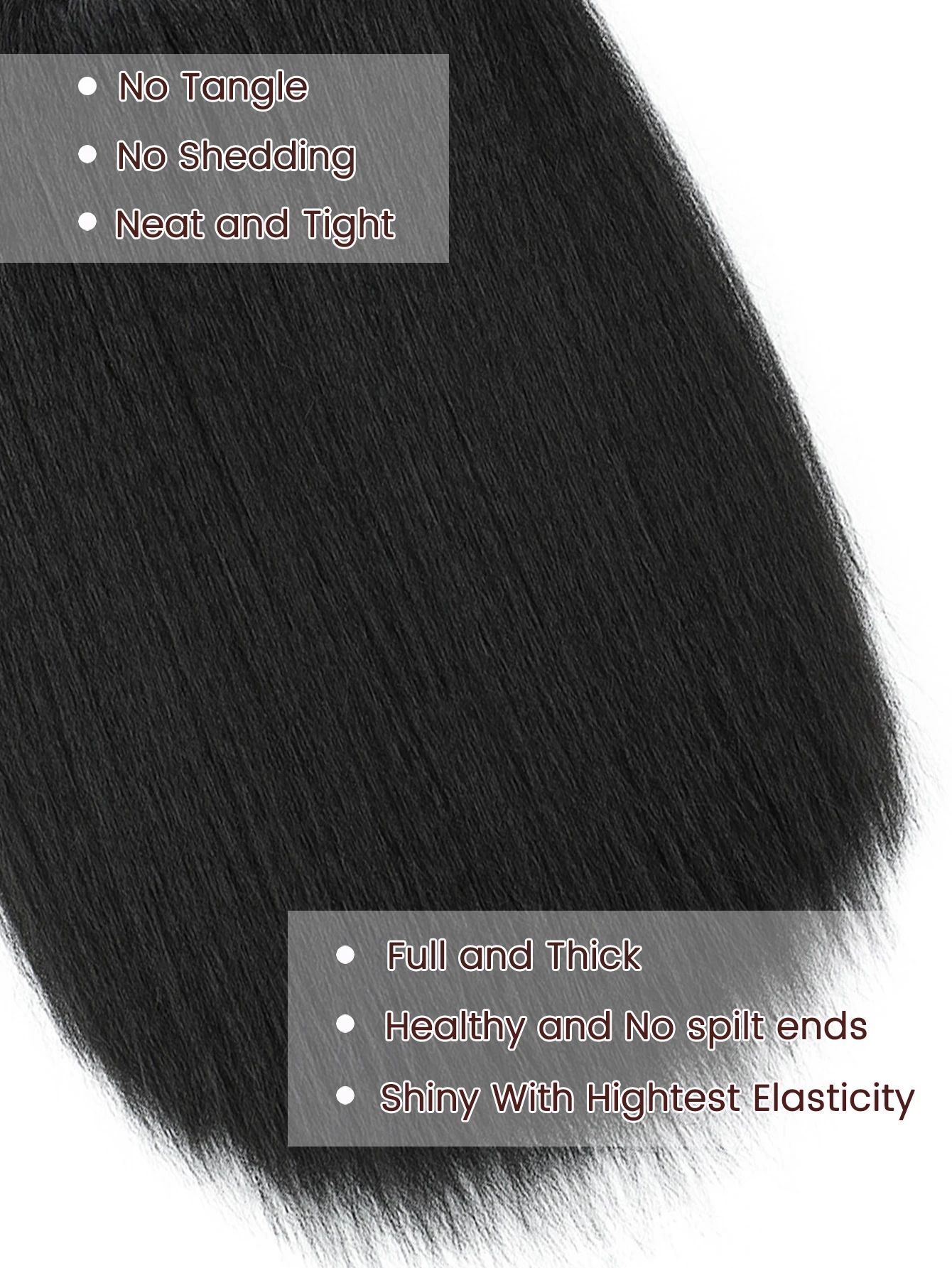 Synthetic V Shaped Layered Long Straight Hair Extension for Women