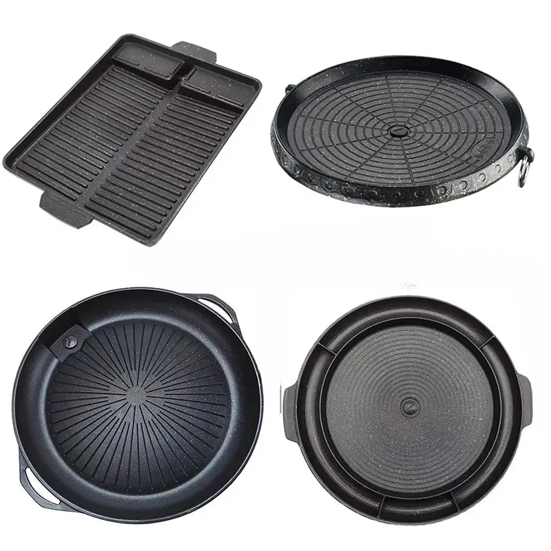 Grilling Rack Barbecue Accessories Cassette Oven Baking Pan Maifan Stone Convenient Home Outdoor Barbecue Dish Plate
