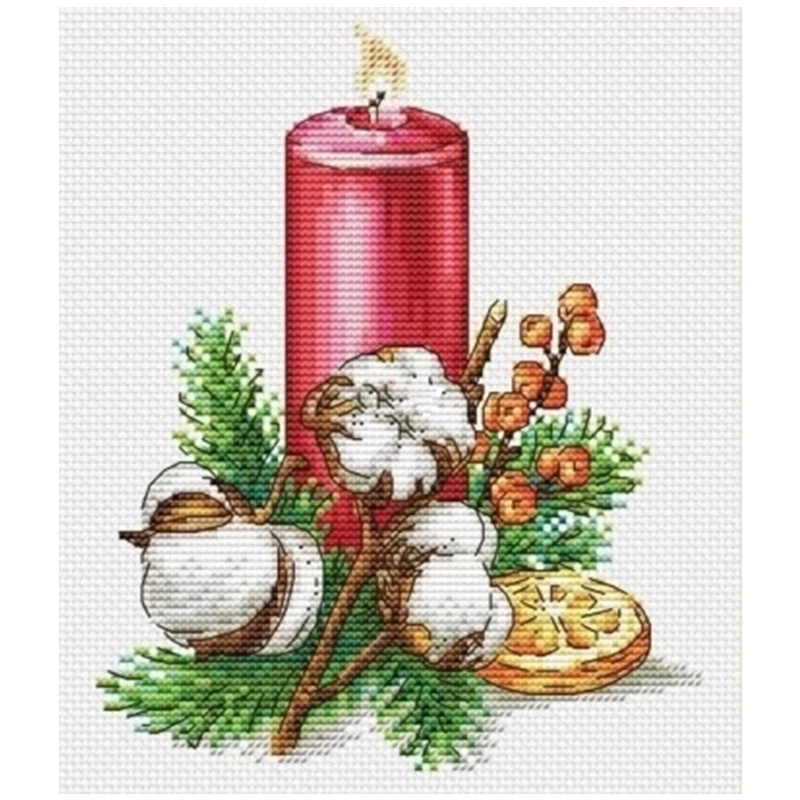 

Candles and Cotton Patterns Counted Cross Stitch DIY 11CT 14CT 16CT 18CT DIY Cross Stitch Kits Embroidery Needlework Sets Crafts