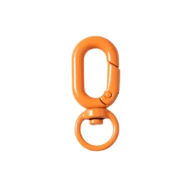 Colorful Metal Lobster Claw Clasps with Swivel Lanyards and Key Rings for DIY Bag and Keychain Accessories, Set of 5 (Light Orange)