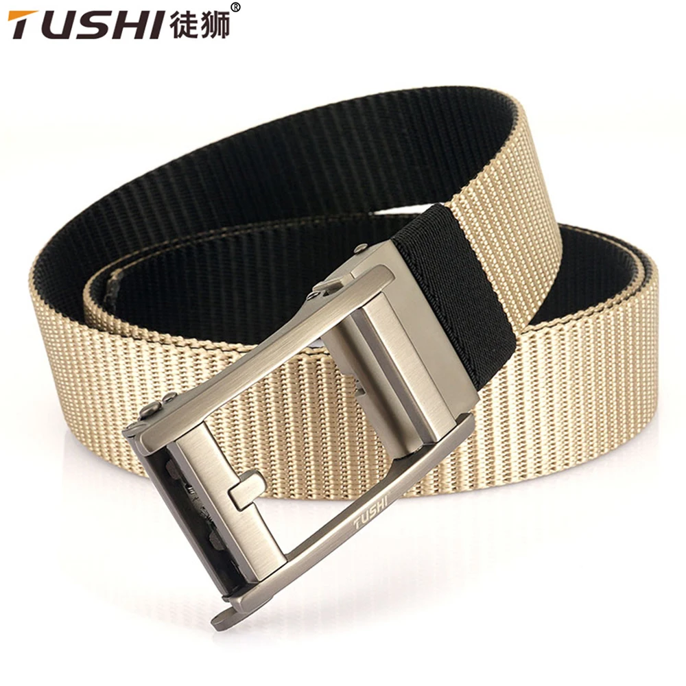 TUSHI New Automatic Buckle Nylon Belt Male Army Tactical Belt Mens Military Waist Canvas Belts Cummerbunds High Quality Strap vatlty 4 3cm hard tactical gun belt for men metal automatic buckle thick nylon police military belt casual belt ipsc girdle male