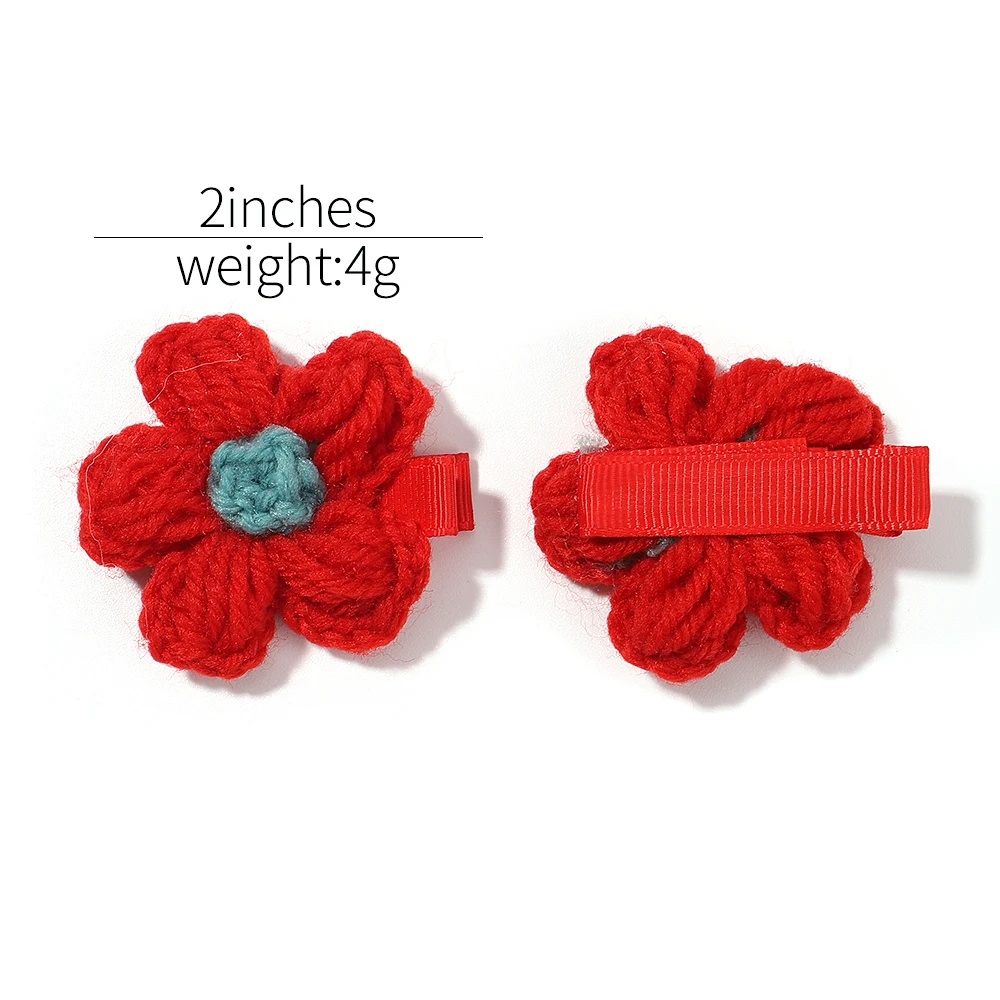 Children's Fabric Flower Pair Clip Hair Accessories 1pcs