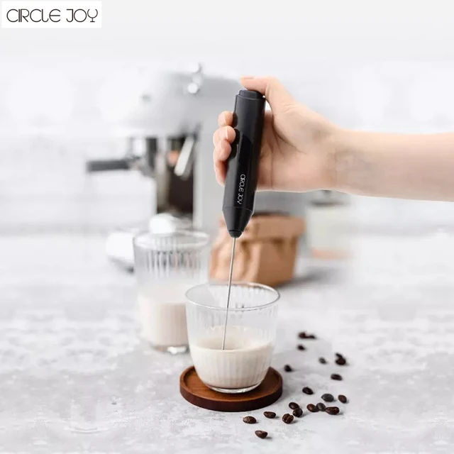 Circle Joy Milk Frother Handheld, Frother for Coffee, Drink Mixer Rechargeable Usb-c, Electric Whisk with Integrated Stand and C