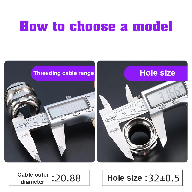 1Pcs waterproof cable gland 304 stainless steel glands IP68 PG7 PG9 M12 M16 metal joint PG13.5 M20*1.5 cable fixing seal joint
