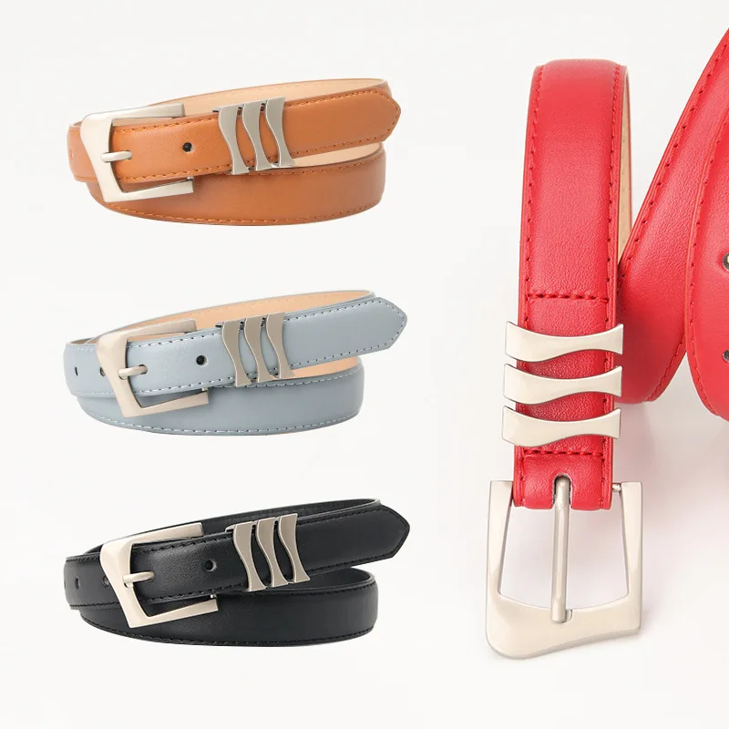 

Women's Fashionable Metal Buckle Thin Belt Street Trend Jeans Belt Can Be Used As A Gift for Mothers and Girlfriends