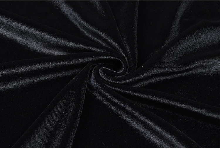 Black Stretch Velvet Fabric