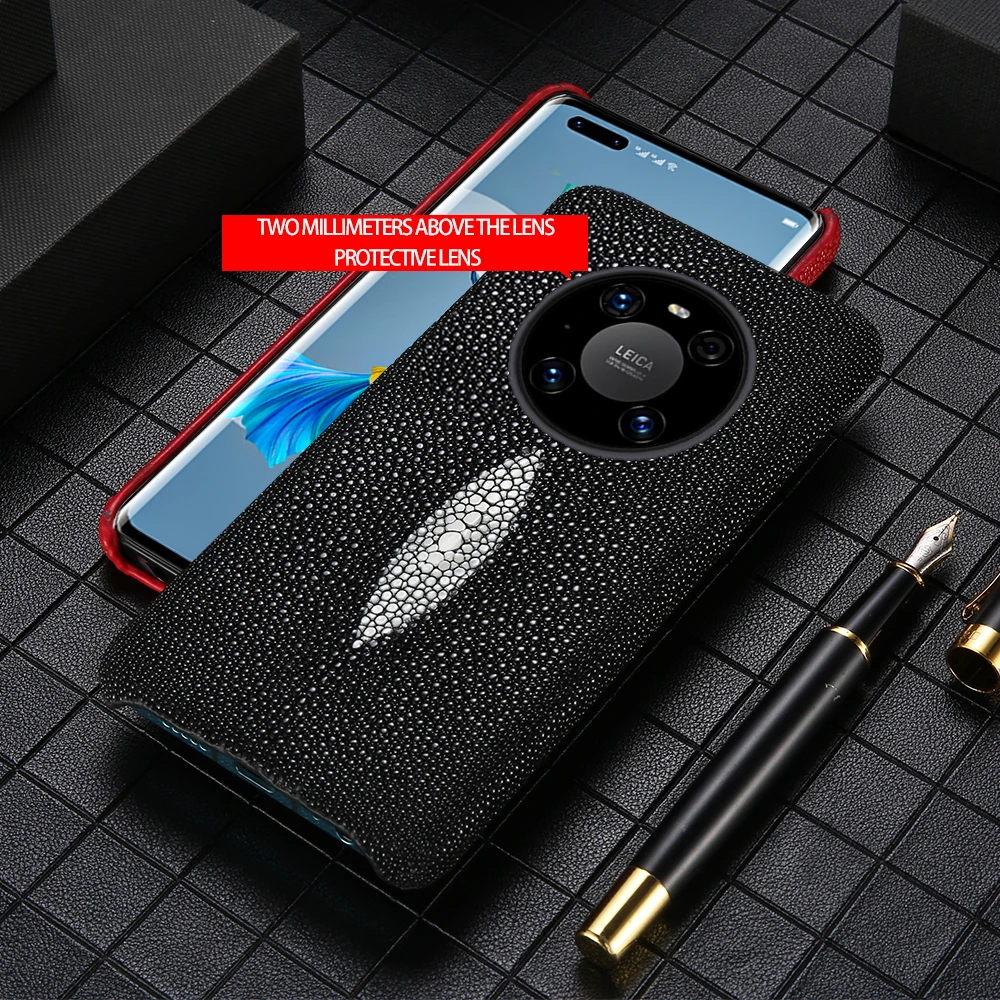 Premium Genuine Stingray Leather Phone Case - Elegant and Durable Design