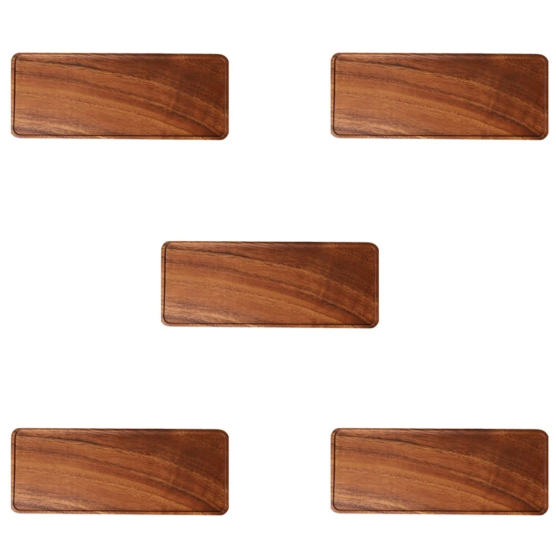 

5X South American Walnut Tray, Solid Wood Wooden Afternoon Tea Tray, Fruit Tray, Coffee Shop Simple Snack Tray