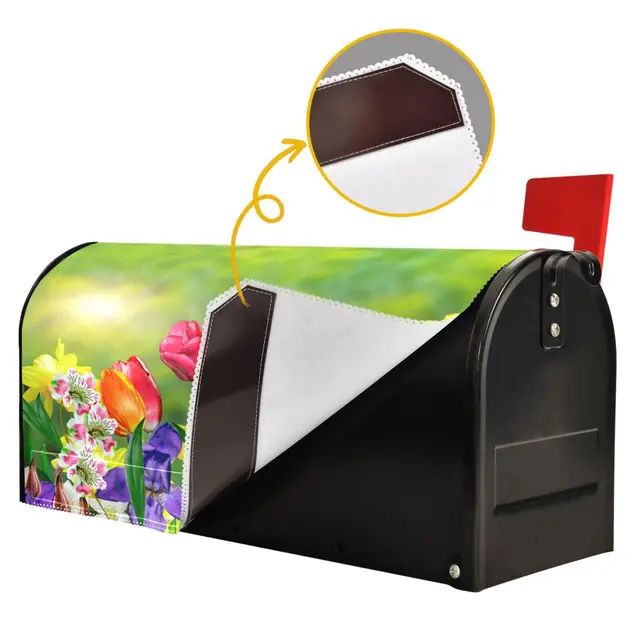 Nárciszok És Tulipák Virágok Postafiók Boríték Nagy Szabványos Méretű Levél Postaszobás Dekoratív Otthoni Kerti Udvaron Kívül - Image 4
