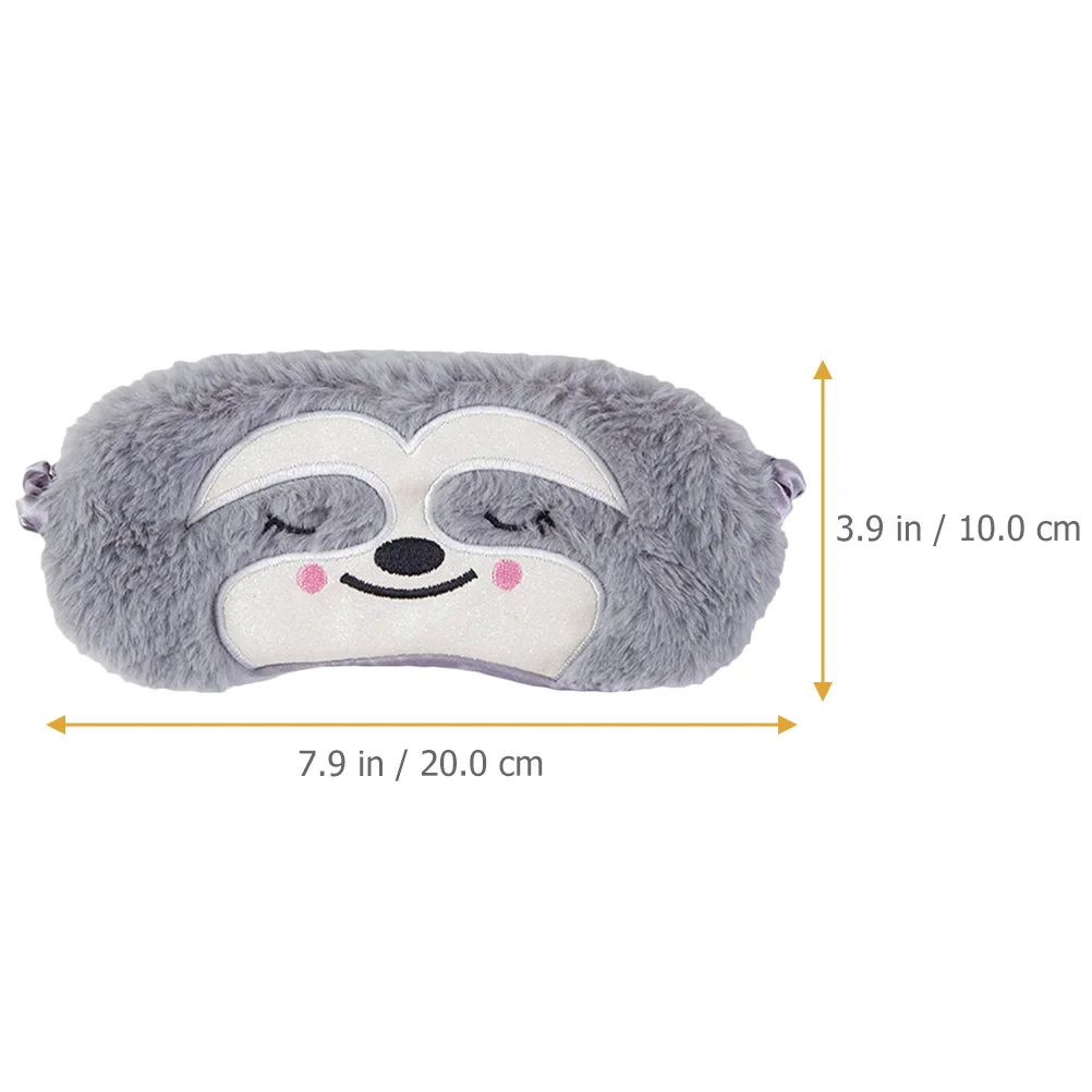 Cute Sloth Eyepatch Soft Fluffy Plush Blindfold Funny Novelty Animal Boys Sleep Mask Eye Eyeshade Kids Girls Boys 5