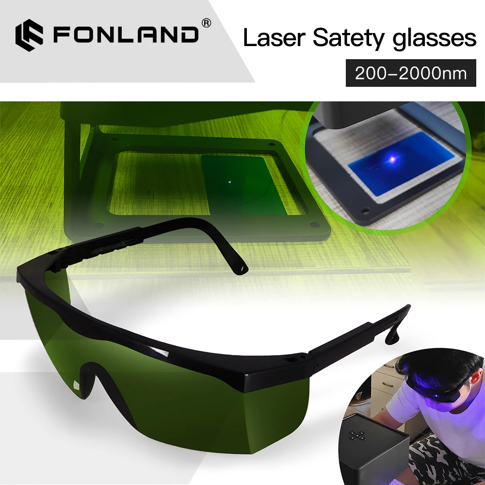 200nm-2000nm Laser Safety Eye Protective Glasses for Laser Marking & Engraving with Protect Case