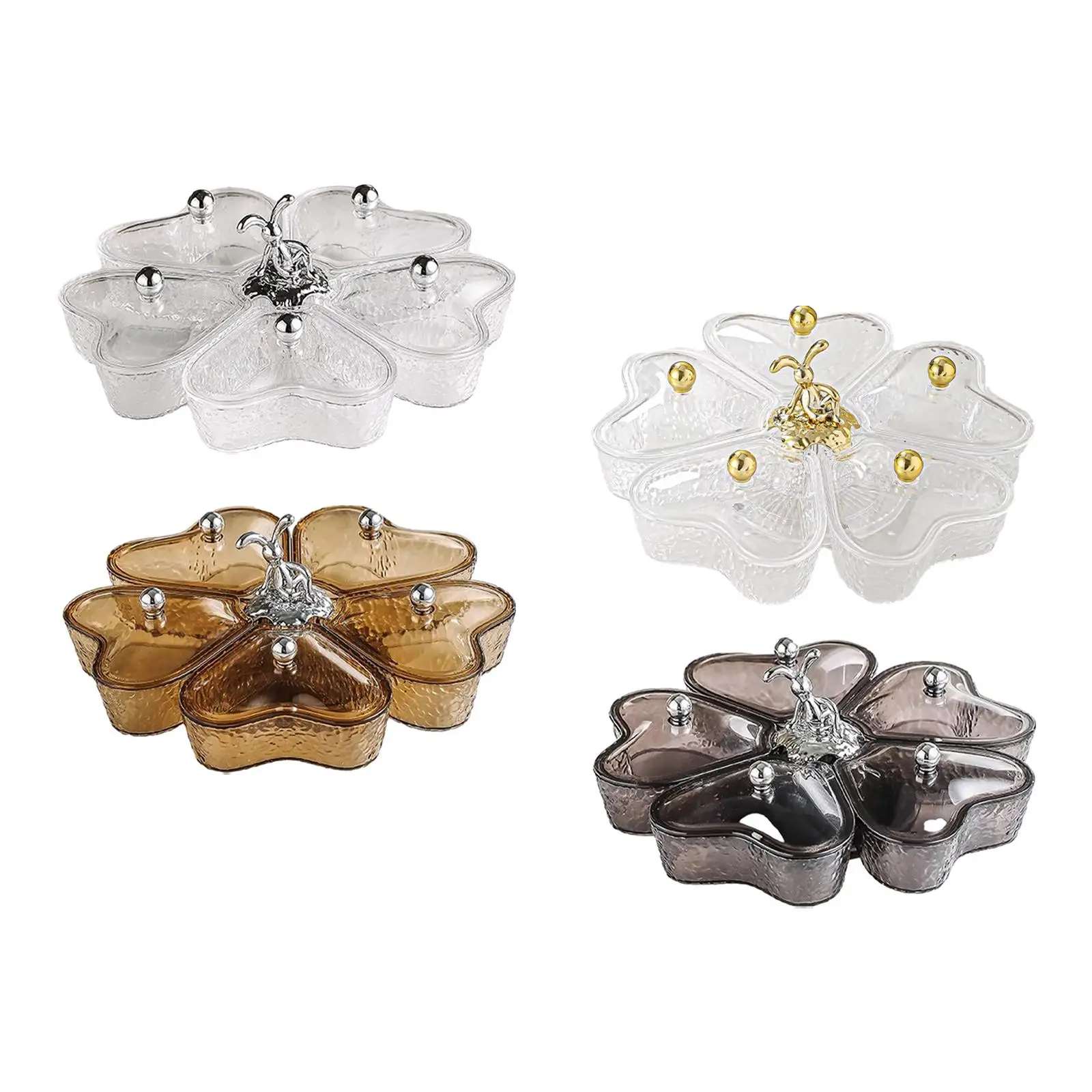 Divided Serving Tray Candy and Nut Serving Platter Portable with Lids Divided Serving Dishes for Dessert Cookies Cakes Sweets