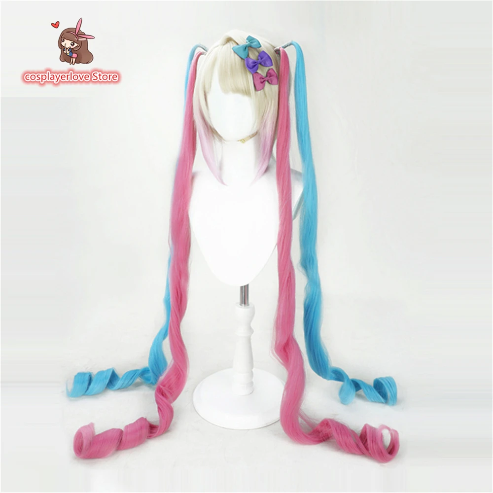 

NEEDY GIRL OVERDOSE KAngel Pink and blue double ponytail Headwear for cosplay Halloween Carnival Headwear