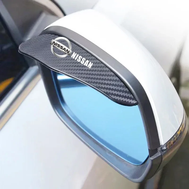 2Pcs Rearview mirror carbon fiber waterproof passport For Nissan Qashqai X J10 J11 Tiida Teana Skyline Juke X-trail Almera
