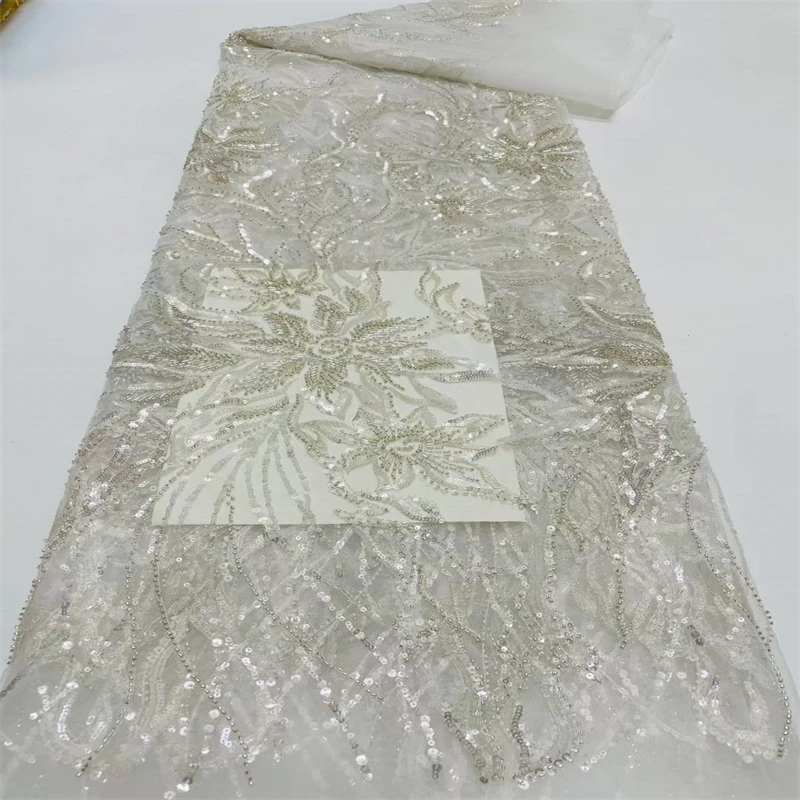 

Familiar Nigerian Lace Fabric With Sequins For Wedding 2022 High Quality Embroidery Tulle Lace French Net Lace African CD43252
