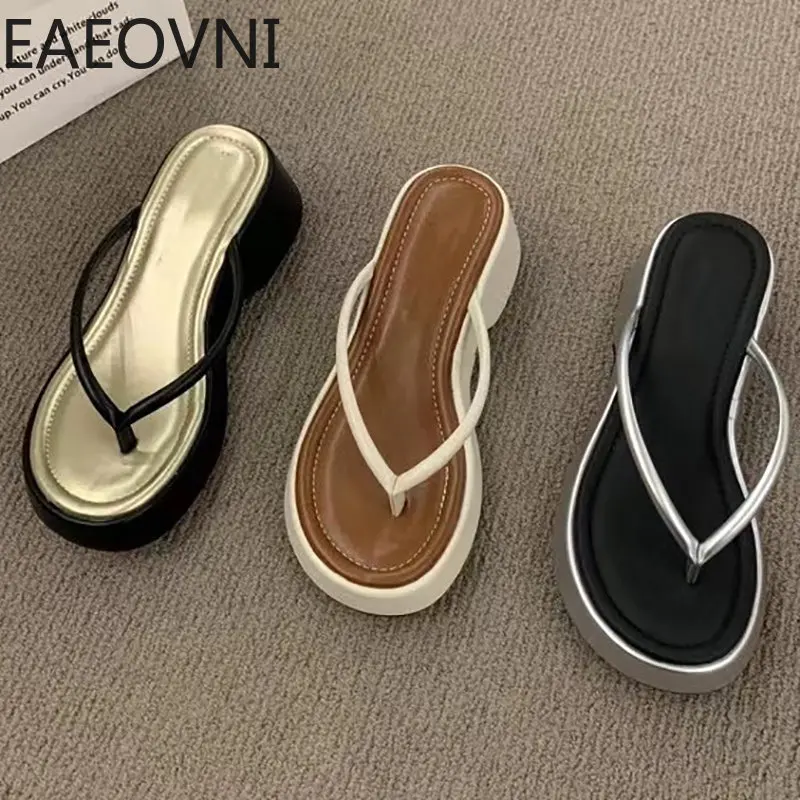 

087 Style High Heels Party Dress Slides Female Summer Flip Flop Shoes