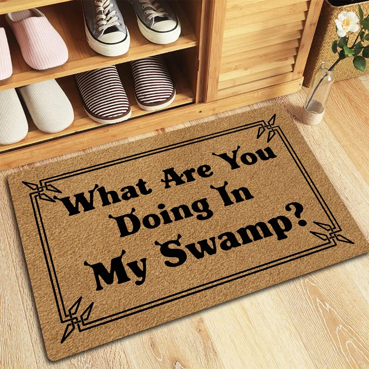 

발매트 What are You Doing in My Swamp Door Mats Non-Slip Rubber Entryway Rug Funny Doormat Home Porch Dust Foot Mat Home Decor