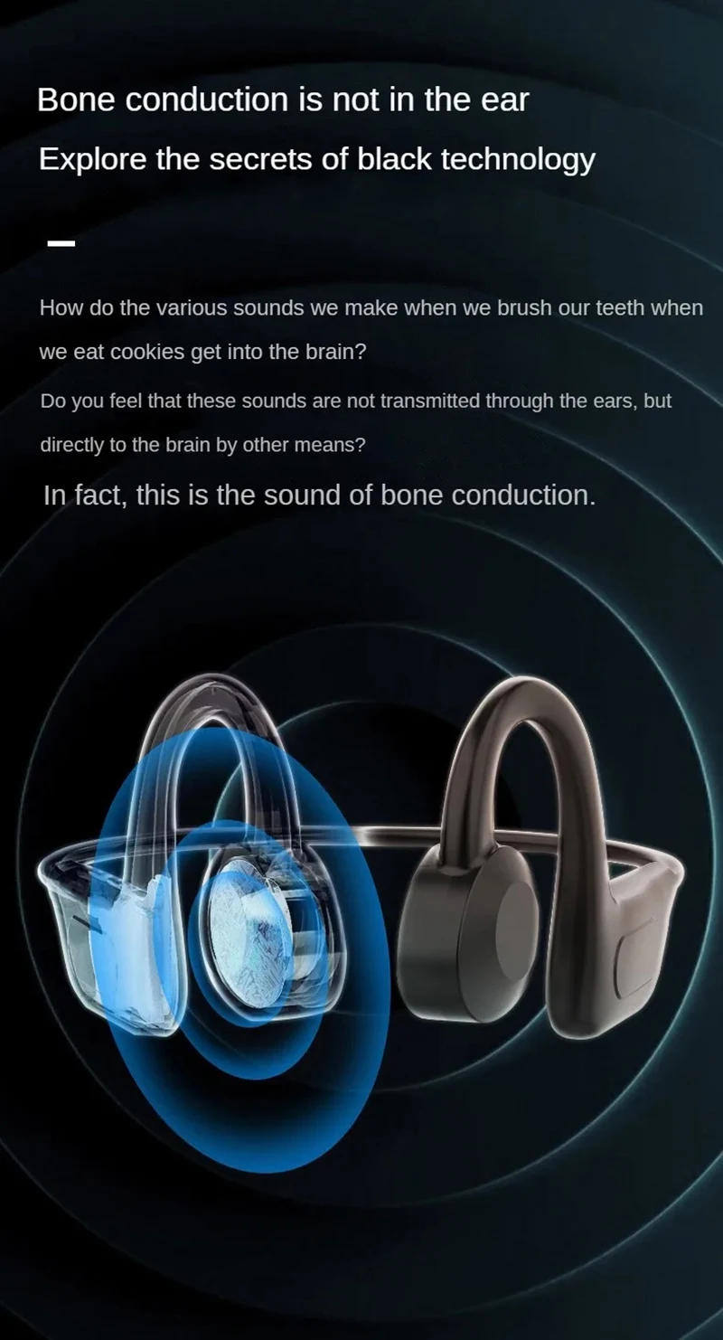 Bone Conduction Bluetooth Sports Headphones Waterproof Wireless_voghion.com