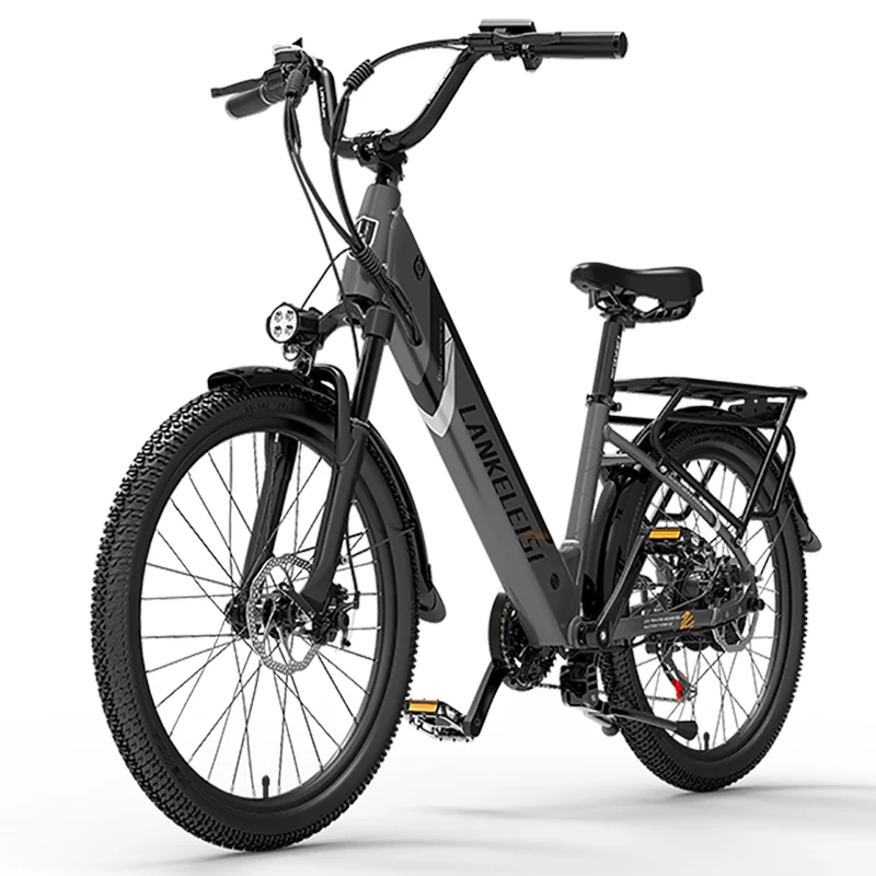 

EU Stock LANKELEISI ES500PRO Electric Bicycle 24*2.4 inch MTB Tire City Road Ebike 48V 500W 14.5Ah Hybrid Disc Brake Force Bike