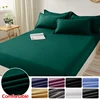 100% Cotton Fitted Sheet With Elastic Bands Non Slip Adjustable Mattress Covers For Single Double King Queen Bed 140/160/200CM 1