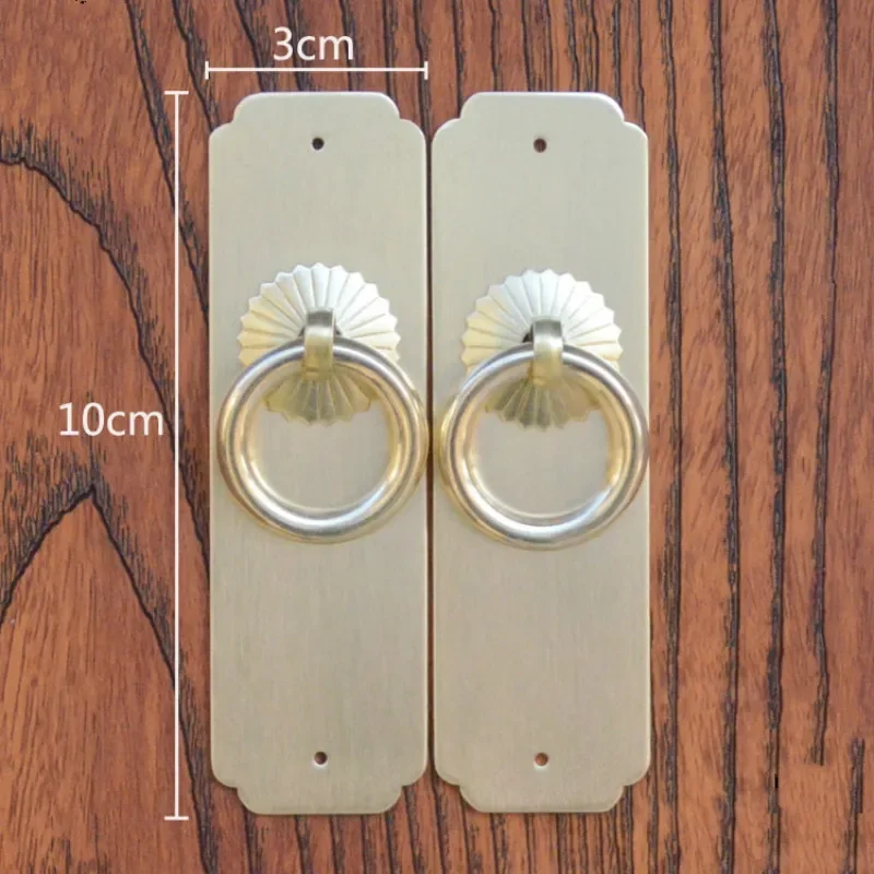 Description Picture 2 of itemXipeiyi Antique Chinese Furniture Handles Flat Brass Drawer Cabinet Door Pull Ring Retro Kitchen Wardrobe Bookcase Knobs 3x10MM